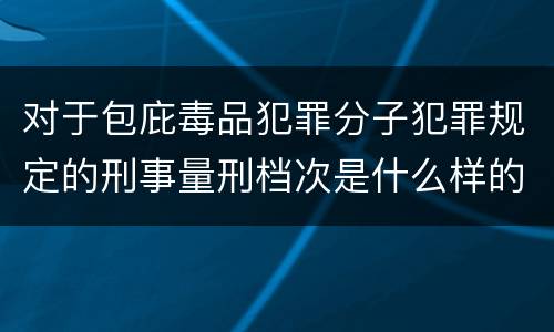 对于包庇毒品犯罪分子犯罪规定的刑事量刑档次是什么样的