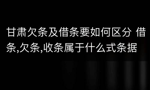 甘肃欠条及借条要如何区分 借条,欠条,收条属于什么式条据