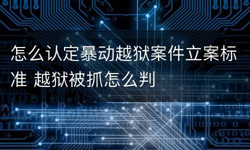 怎么认定暴动越狱案件立案标准 越狱被抓怎么判
