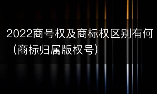 2022商号权及商标权区别有何（商标归属版权号）