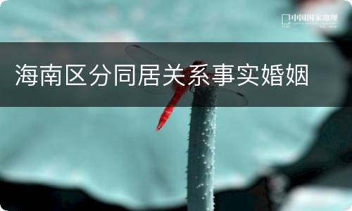 海南区分同居关系事实婚姻