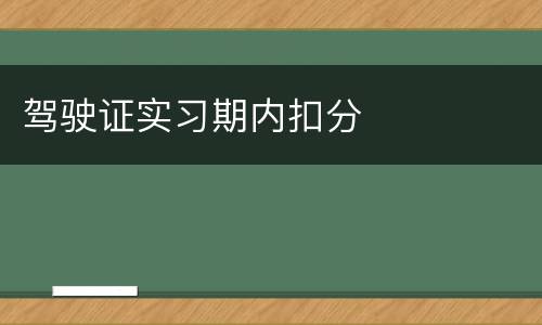 驾驶证实习期内扣分