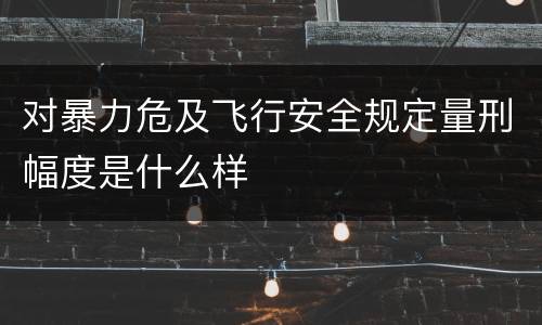 对暴力危及飞行安全规定量刑幅度是什么样
