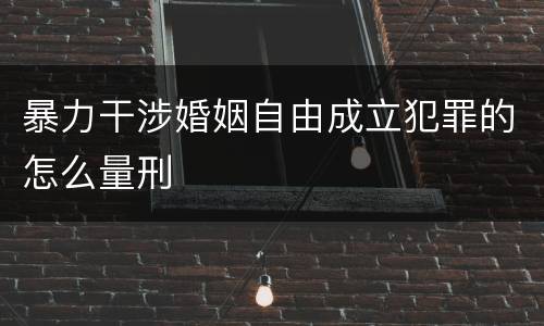 暴力干涉婚姻自由成立犯罪的怎么量刑