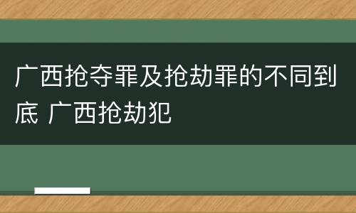 广西抢夺罪及抢劫罪的不同到底 广西抢劫犯