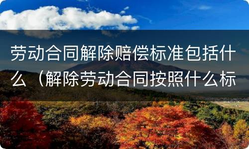 劳动合同解除赔偿标准包括什么（解除劳动合同按照什么标准赔偿）