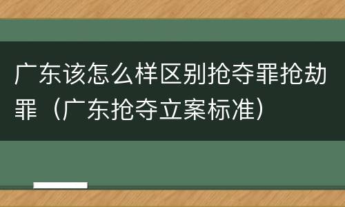 广东该怎么样区别抢夺罪抢劫罪（广东抢夺立案标准）