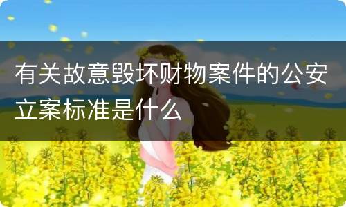 有关故意毁坏财物案件的公安立案标准是什么
