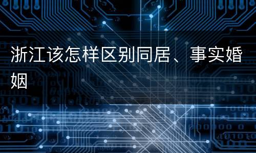 浙江该怎样区别同居、事实婚姻