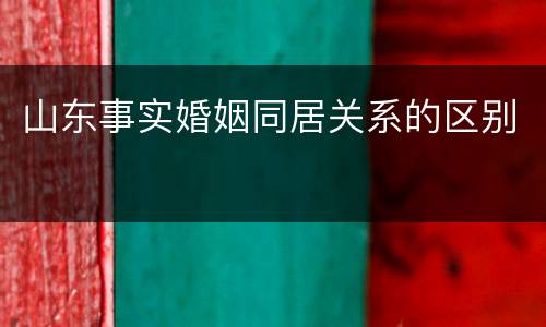 山东事实婚姻同居关系的区别