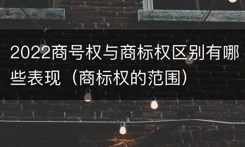 2022商号权与商标权区别有哪些表现（商标权的范围）