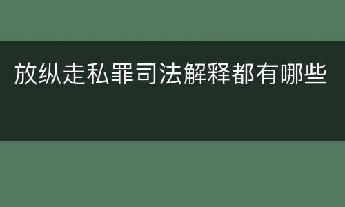 放纵走私罪司法解释都有哪些
