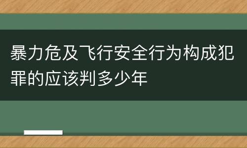 暴力危及飞行安全行为构成犯罪的应该判多少年