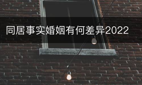 同居事实婚姻有何差异2022