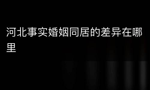 河北事实婚姻同居的差异在哪里