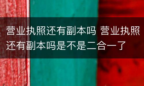 营业执照还有副本吗 营业执照还有副本吗是不是二合一了