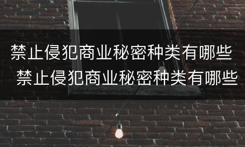 禁止侵犯商业秘密种类有哪些 禁止侵犯商业秘密种类有哪些