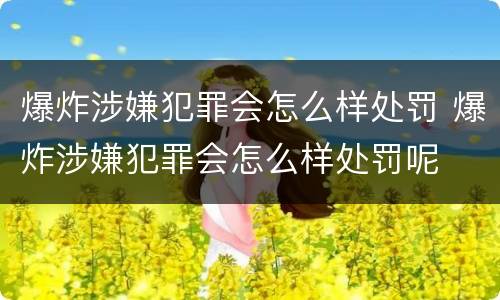 爆炸涉嫌犯罪会怎么样处罚 爆炸涉嫌犯罪会怎么样处罚呢