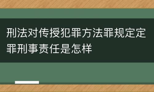 刑法对传授犯罪方法罪规定定罪刑事责任是怎样