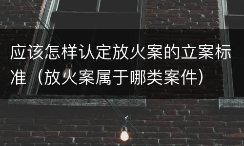 应该怎样认定放火案的立案标准（放火案属于哪类案件）