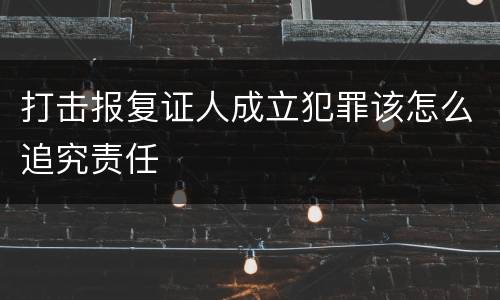 打击报复证人成立犯罪该怎么追究责任