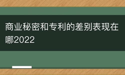 商业秘密和专利的差别表现在哪2022