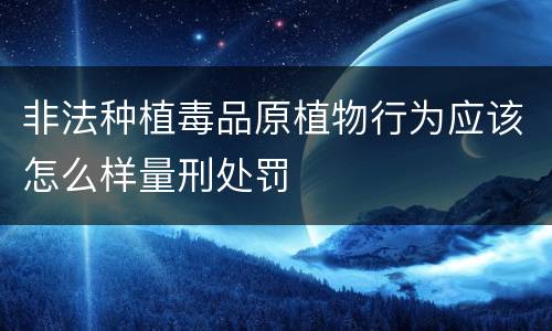 非法种植毒品原植物行为应该怎么样量刑处罚