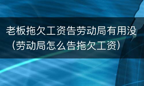 老板拖欠工资告劳动局有用没（劳动局怎么告拖欠工资）