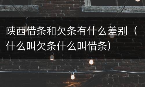 陕西借条和欠条有什么差别（什么叫欠条什么叫借条）