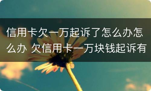 信用卡欠一万起诉了怎么办怎么办 欠信用卡一万块钱起诉有用吗
