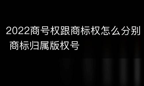 2022商号权跟商标权怎么分别 商标归属版权号