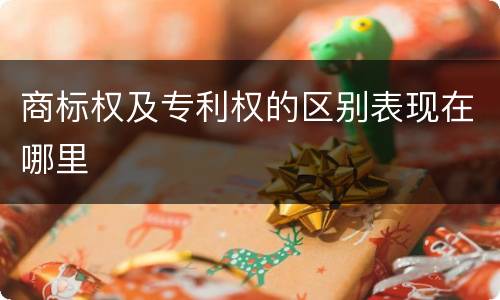 商标权及专利权的区别表现在哪里