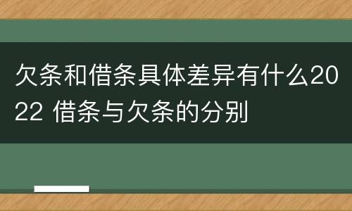 欠条和借条具体差异有什么2022 借条与欠条的分别