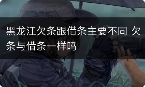 黑龙江欠条跟借条主要不同 欠条与借条一样吗