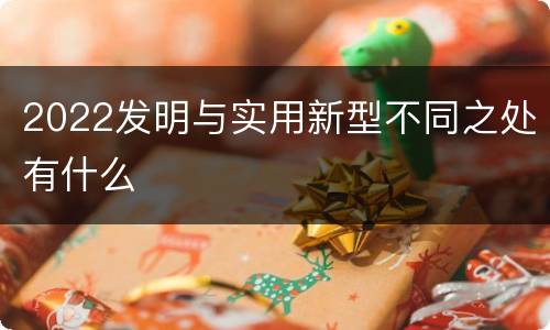 2022发明与实用新型不同之处有什么
