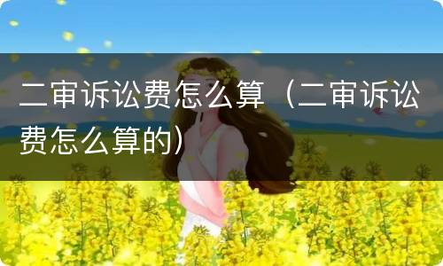 二审诉讼费怎么算（二审诉讼费怎么算的）