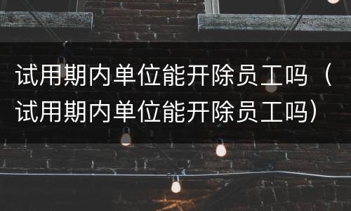 试用期内单位能开除员工吗（试用期内单位能开除员工吗）
