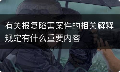 有关报复陷害案件的相关解释规定有什么重要内容