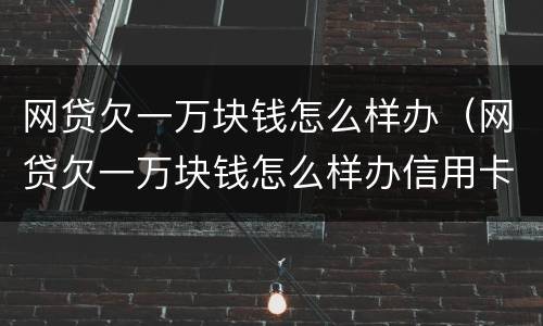 网贷欠一万块钱怎么样办（网贷欠一万块钱怎么样办信用卡）