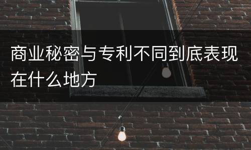 商业秘密与专利不同到底表现在什么地方
