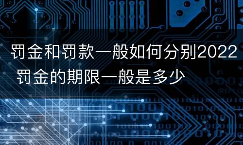 罚金和罚款一般如何分别2022 罚金的期限一般是多少