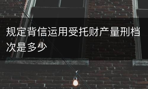 规定背信运用受托财产量刑档次是多少