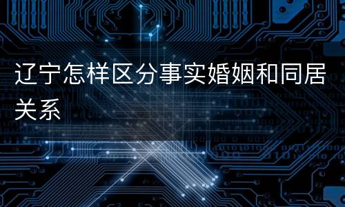 辽宁怎样区分事实婚姻和同居关系