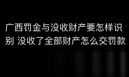 广西罚金与没收财产要怎样识别 没收了全部财产怎么交罚款