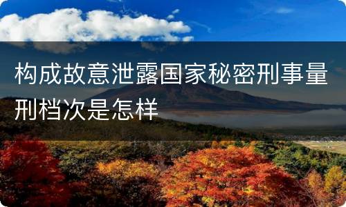 构成故意泄露国家秘密刑事量刑档次是怎样
