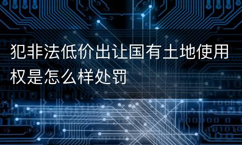 犯非法低价出让国有土地使用权是怎么样处罚