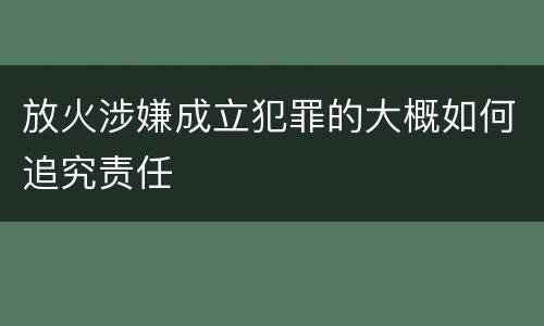 放火涉嫌成立犯罪的大概如何追究责任