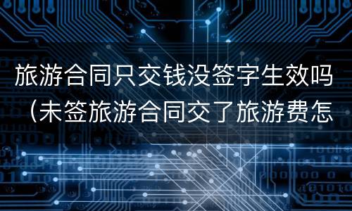 旅游合同只交钱没签字生效吗（未签旅游合同交了旅游费怎么办）