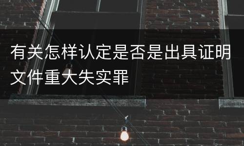 有关怎样认定是否是出具证明文件重大失实罪