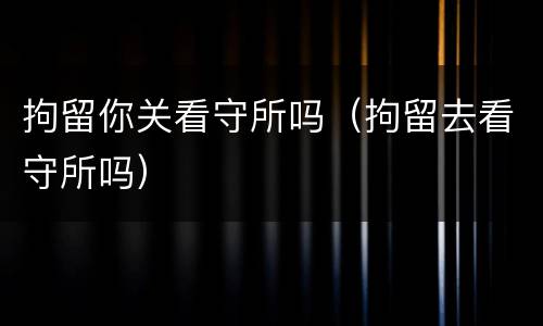 拘留你关看守所吗（拘留去看守所吗）